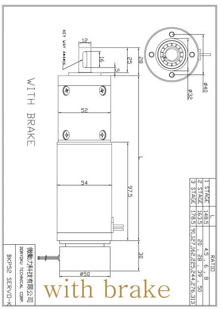 Gleichstromstabiler gebürsteter Planetengetriebemotor mit Bremse